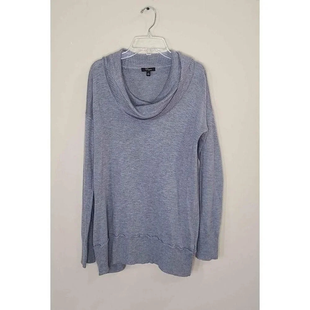 Cupio Stretch Gray Cowl Neck Sweater Size Small
